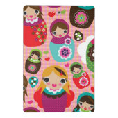 Russischer Puppenillustrationshintergrund Mini Klemmbrett (Rückseite)