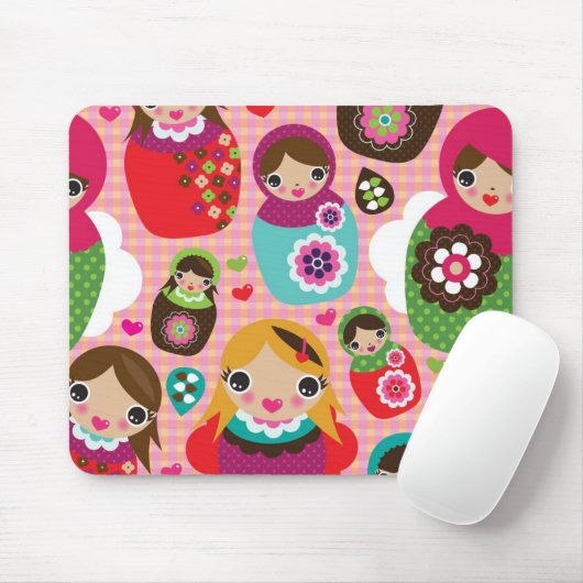 Russischer Puppenillustrationshintergrund Mousepad (Mit Mouse)