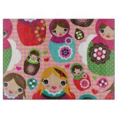 Russischer Puppenillustrationshintergrund Schneidebrett (Vorderseite)