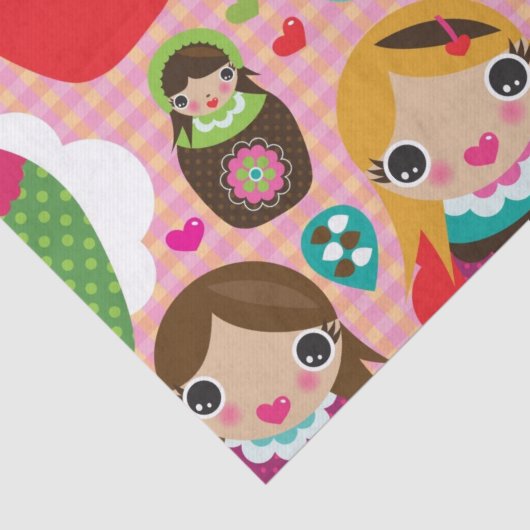 Russischer Puppenillustrationshintergrund Seidenpapier (Ausschnitt)