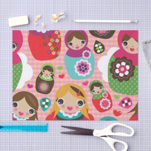 Russischer Puppenillustrationshintergrund Seidenpapier (Handwerk)