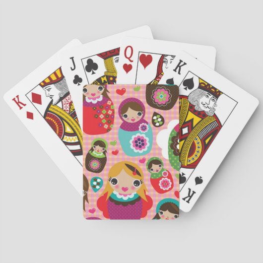 Russischer Puppenillustrationshintergrund Spielkarten (Rückseite)