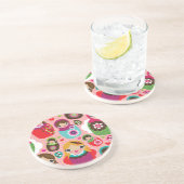 Russischer Puppenillustrationshintergrund Untersetzer (Seite)