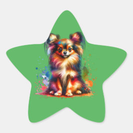 Russischer Spielzeughund Stern-Aufkleber