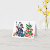 Russischer Vater Frost und Snegurochka Weihnachten Karte (Gelbe Blume)