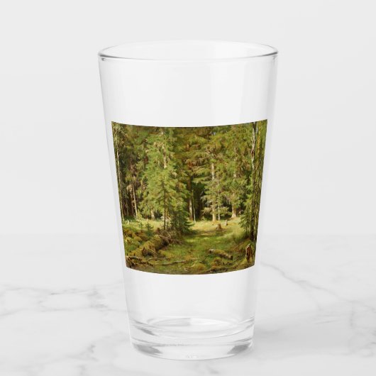 Russischer Wald (Rustikale Landschaft) (Grünwald) Glas (Vorderseite)
