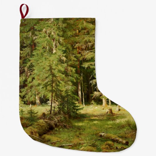 Russischer Wald (Rustikale Landschaft) (Grünwald) Großer Weihnachtsstrumpf (Vorderseite)