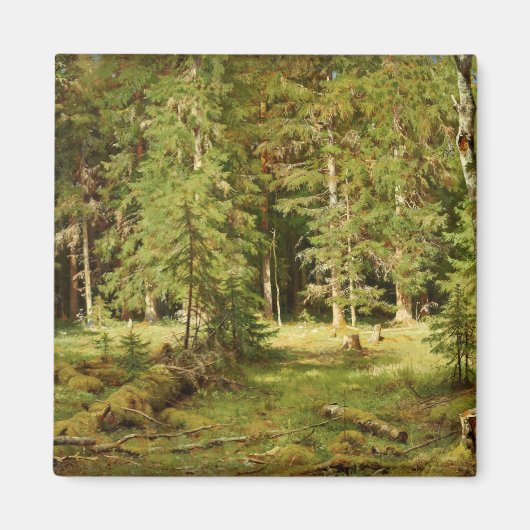 Russischer Wald (Rustikale Landschaft) (Grünwald) Magnet (Vorne)