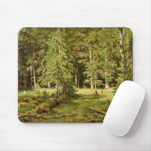 Russischer Wald (Rustikale Landschaft) (Grünwald) Mousepad (Mit Mouse)
