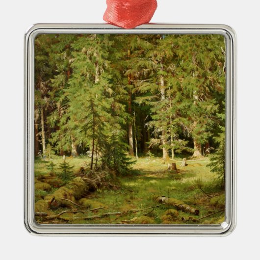 Russischer Wald (Rustikale Landschaft) (Grünwald) Ornament Aus Metall (Vorne)