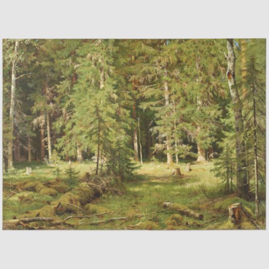 Russischer Wald (Rustikale Landschaft) (Grünwald) Seidenpapier (Vorderseite)