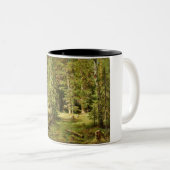 Russischer Wald (Rustikale Landschaft) (Grünwald) Zweifarbige Tasse (VorderseiteRechts)