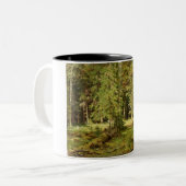 Russischer Wald (Rustikale Landschaft) (Grünwald) Zweifarbige Tasse (Vorderseite Links)