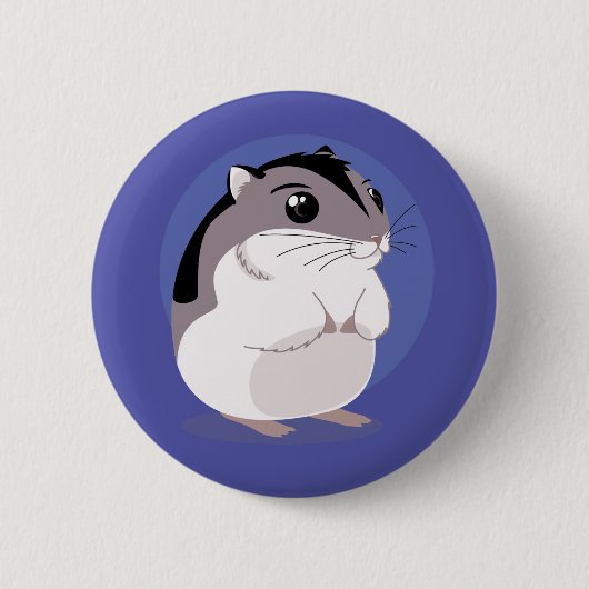 Russischer zwergartiger Hamster-Cartoon Button (Vorderseite)