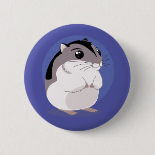 Russischer zwergartiger Hamster-Cartoon Button