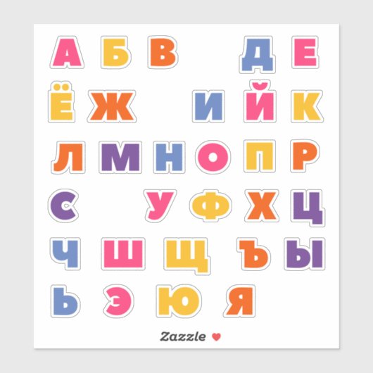 Russisches Alphabet Aufkleber (Blatt)