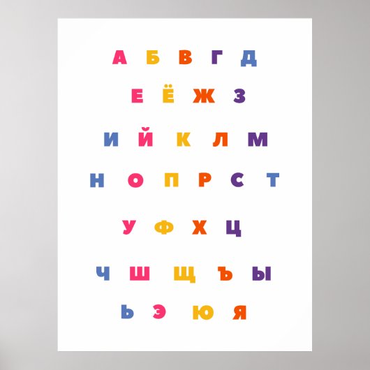 Russisches Alphabet Poster (Vorne)
