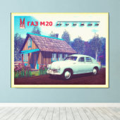 Russisches Auto und Dacha Leinwanddruck (Insitu (Holzboden))