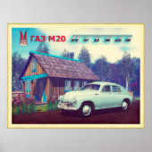Russisches Auto und Dacha Poster (Vorne)