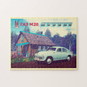 Russisches Auto und Datscha Puzzle
