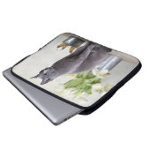 Russisches Blau Laptopschutzhülle (Vorne Knopf)