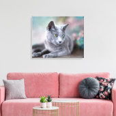 Russisches Blau Leinwanddruck (Insitu (Wohnzimmer))