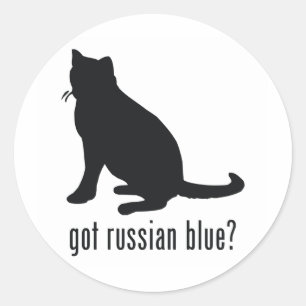Russisches Blau Runder Aufkleber