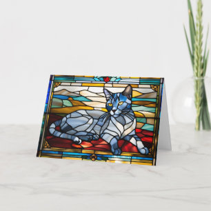 Russisches Blaugestanztes Glas Karte