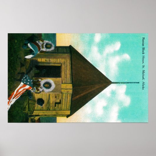 Russisches Blockhaus in St. Michael, Alaska Poster (Vorne)
