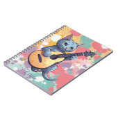 Russisches Blue Cat Notebook mit Gitarre Notizblock (Linke Seite)