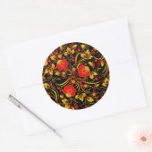 Russisches Chokhlom Runder Aufkleber (Umschlag)