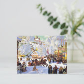 Russisches Dorf im Winter Postkarte (Stehend Vorderseite)