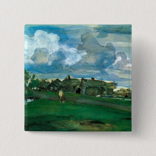 Russisches Dorf Valentin Serov Button (Vorderseite)