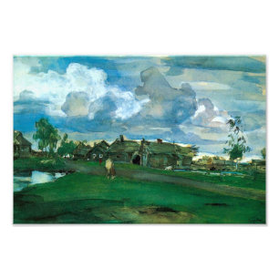 Russisches Dorf Valentin Serov Fotodruck