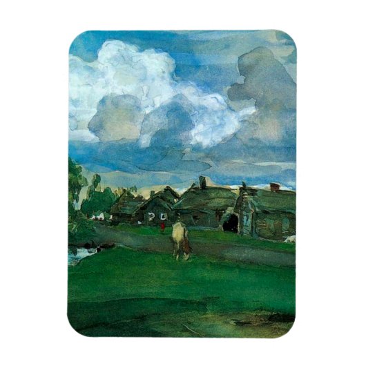 Russisches Dorf Valentin Serov Magnet (Vertikal)