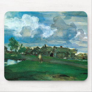 Russisches Dorf Valentin Serov Mousepad