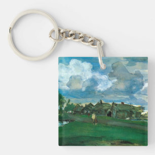 Russisches Dorf Valentin Serov Schlüsselanhänger