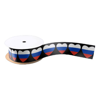 Russisches Herzflagge Satin-Band Satinband