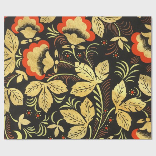 Russisches Hohloma-Wrackpapier Geschenkpapier (Flach)