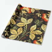 Russisches Hohloma-Wrackpapier Geschenkpapier (Ungerollt)