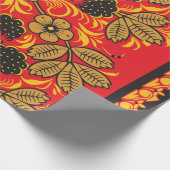 Russisches Hohloma-Wrackpapier Geschenkpapier (Ecke)