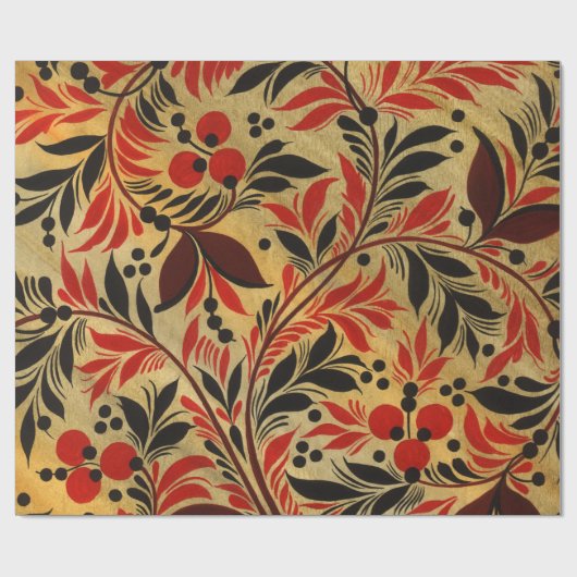 Russisches Hohloma-Wrackpapier Geschenkpapier (Flach)