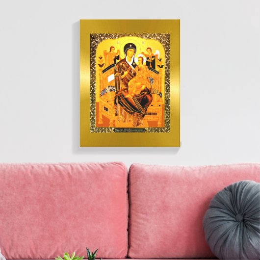 Russisches Icon Mary Mutter Gottes Canvas Print Leinwanddruck (Insitu (Wohnzimmer))