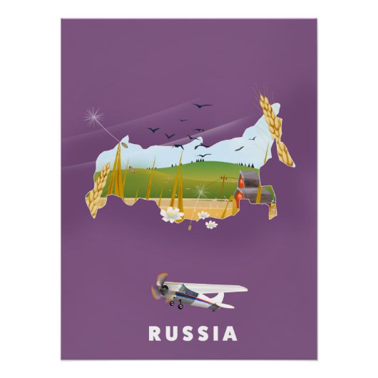 Russisches Kartenfahrplakat Poster (Vorderseite)