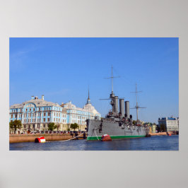 Russisches Kreuzschiff Aurora Poster