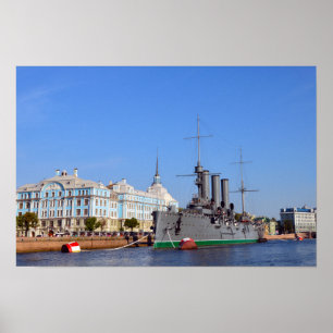 Russisches Kreuzschiff Aurora Poster