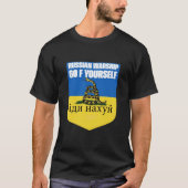 Russisches Kriegsschiff Go F Yourself Snake Flag T T-Shirt (Vorderseite)