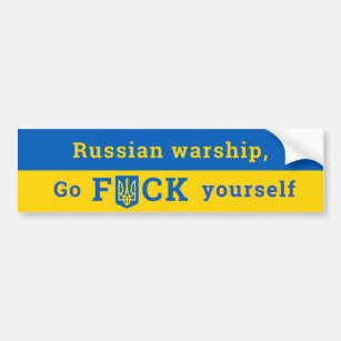 Russisches Kriegsschiff: Unterstützung für die Ukr Autoaufkleber
