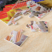 Russisches Lebensmittelgeschäft rüttelt Laubsäge Puzzle (Seite)