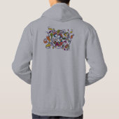 Russisches Menschenmuster mit einem Vogel Hoodie (Rückseite)